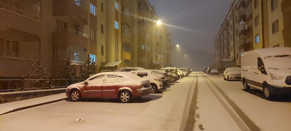 Erzurum’da etkili olan kar